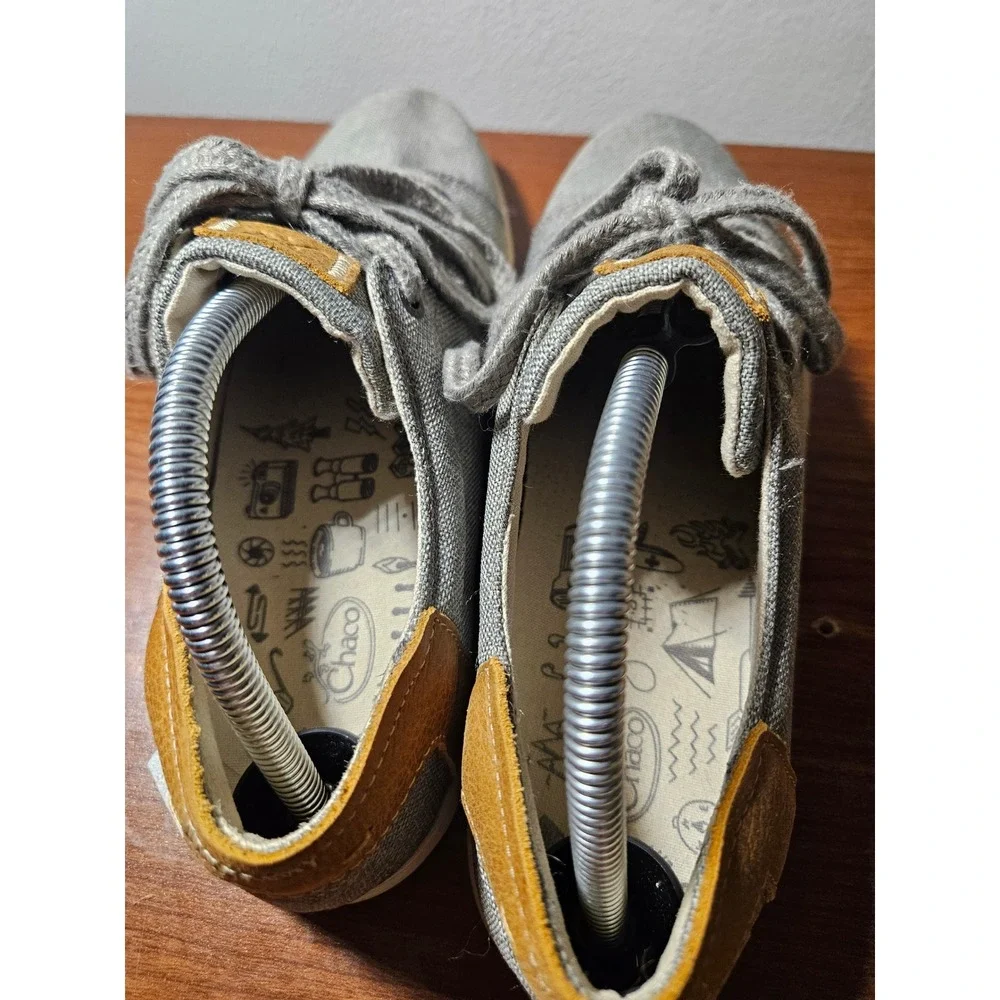 Chaco Canvas Sneakers Mens 11 Grey Tan Low Top Lace Up Outdoor Rugged Utility